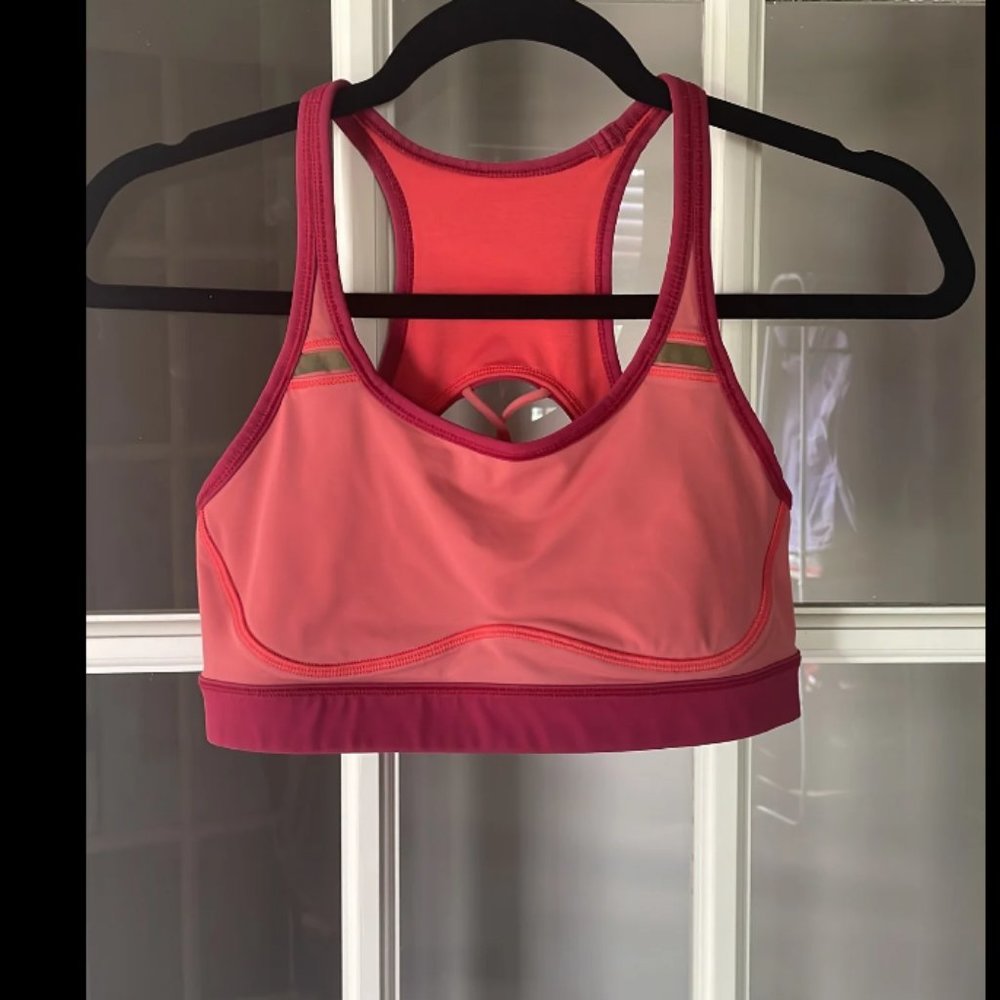 Lululemon Sports Bra coral/burgundy size 6.